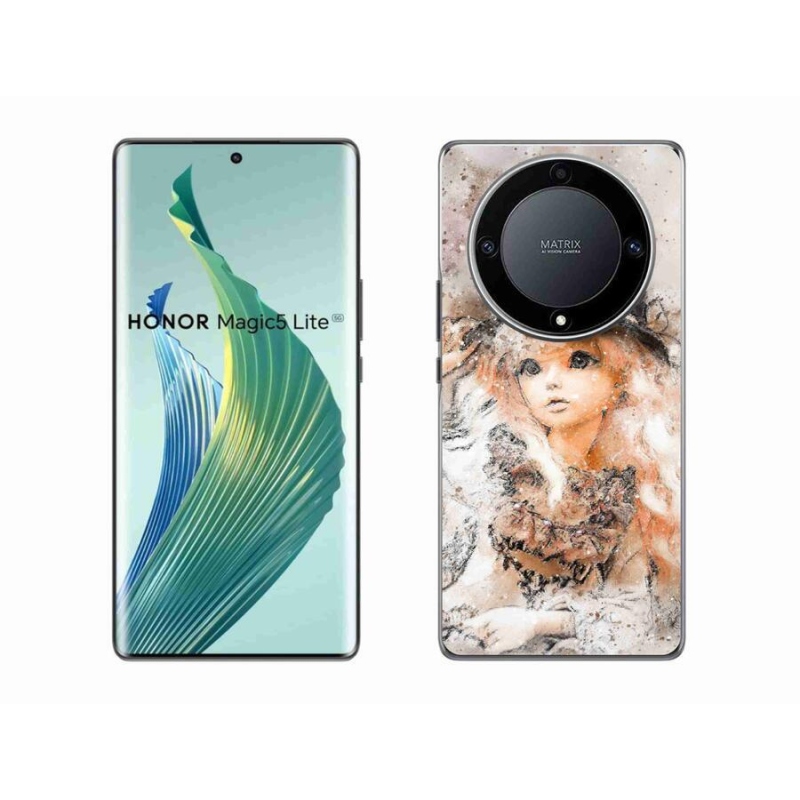 Gelový kryt mmCase na mobil Honor Magic 5 Lite 5G - holčička s kloboukem