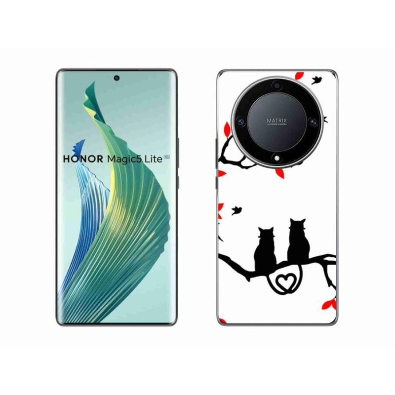 Gelový kryt mmCase na mobil Honor Magic 5 Lite 5G - kočičí láska