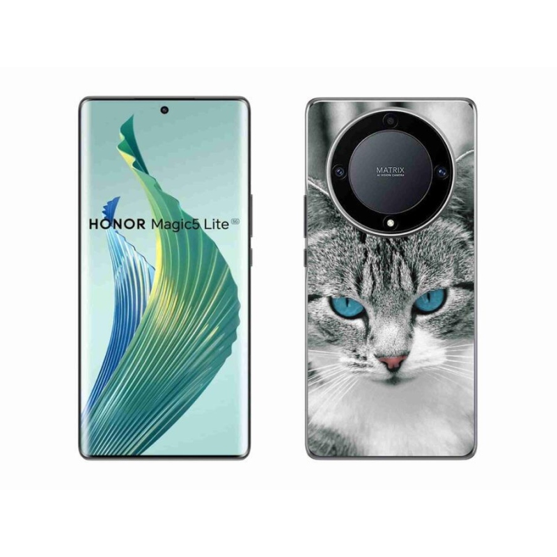 Gelový kryt mmCase na mobil Honor Magic 5 Lite 5G - kočičí pohled 1