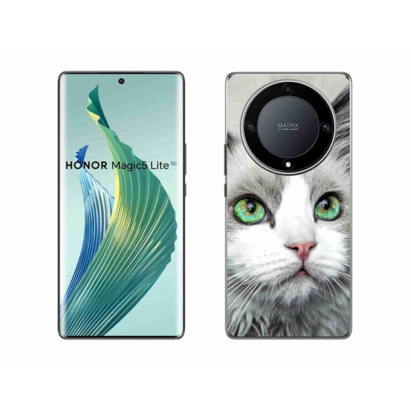 Gelový kryt mmCase na mobil Honor Magic 5 Lite 5G - kočičí pohled