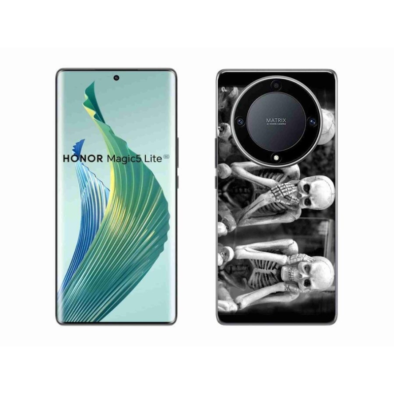 Gelový kryt mmCase na mobil Honor Magic 5 Lite 5G - kostlivci