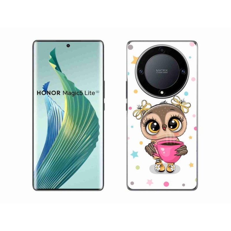 Gelový kryt mmCase na mobil Honor Magic 5 Lite 5G - kreslená sovička