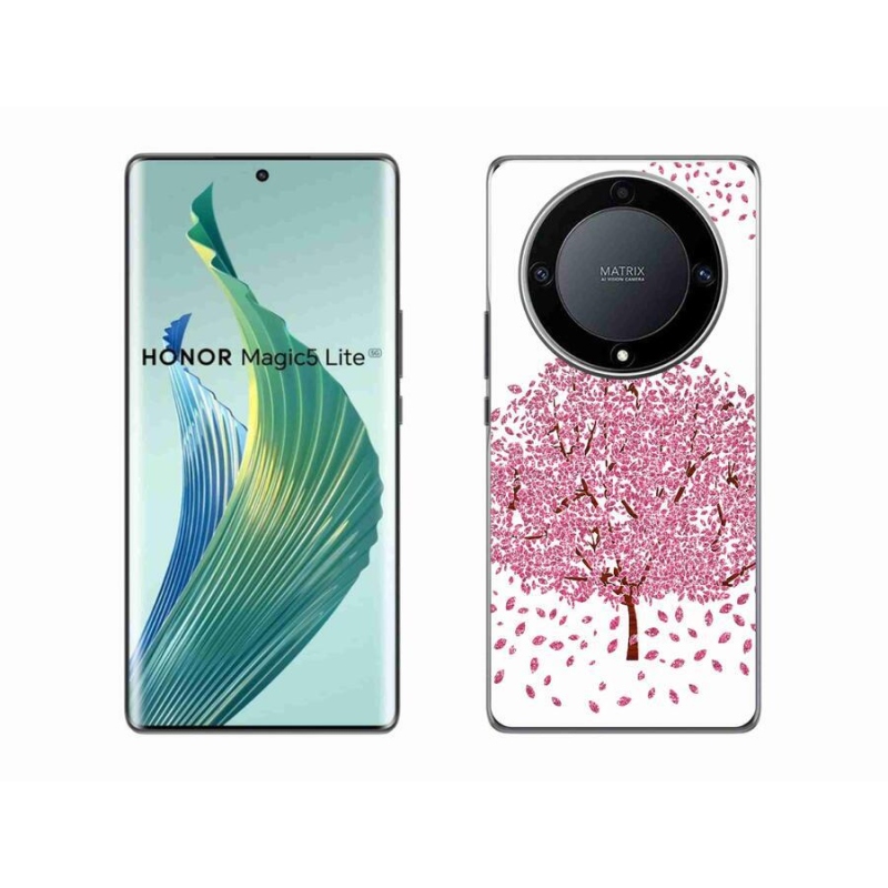Gelový kryt mmCase na mobil Honor Magic 5 Lite 5G - kreslený strom s listy
