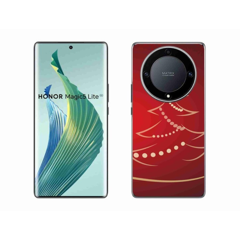 Gelový kryt mmCase na mobil Honor Magic 5 Lite 5G - kreslený vánoční stromek