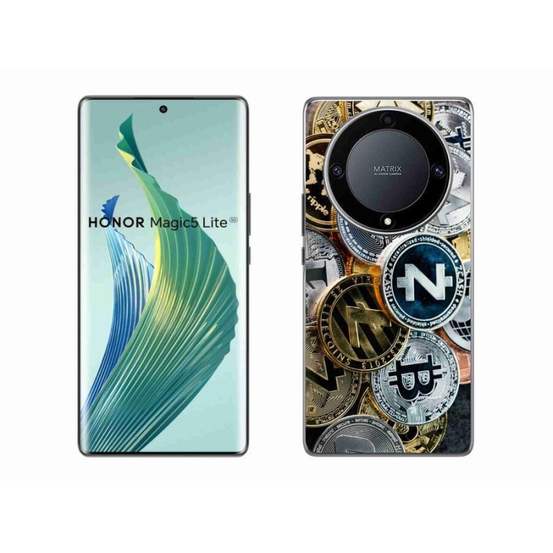 Gelový kryt mmCase na mobil Honor Magic 5 Lite 5G - kryptoměny