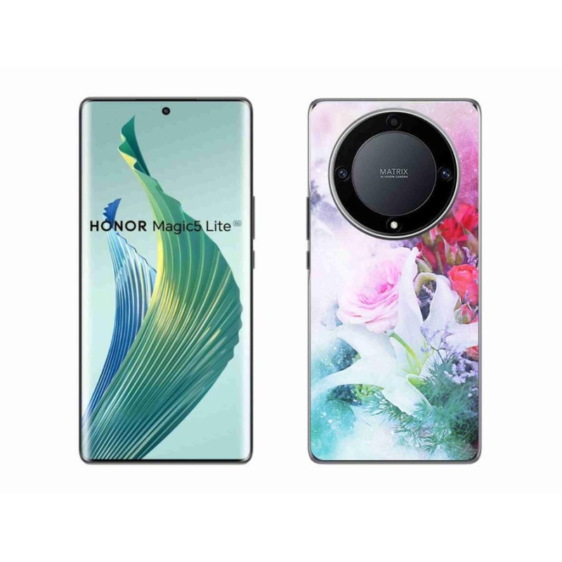 Gelový kryt mmCase na mobil Honor Magic 5 Lite 5G - květiny 4