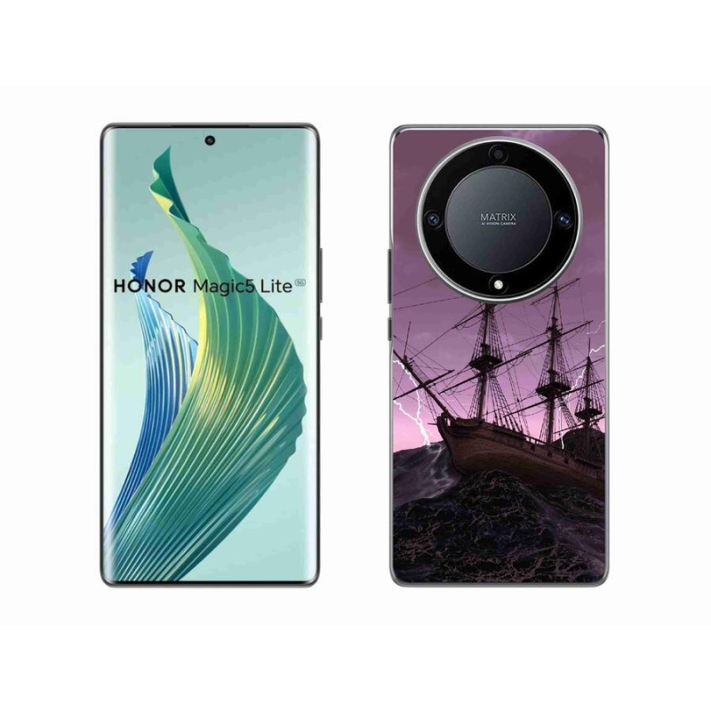 Gelový kryt mmCase na mobil Honor Magic 5 Lite 5G - loď v bouři