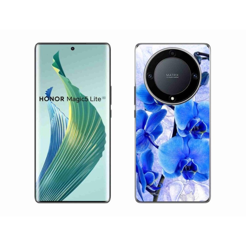 Gelový kryt mmCase na mobil Honor Magic 5 Lite 5G - modré květy