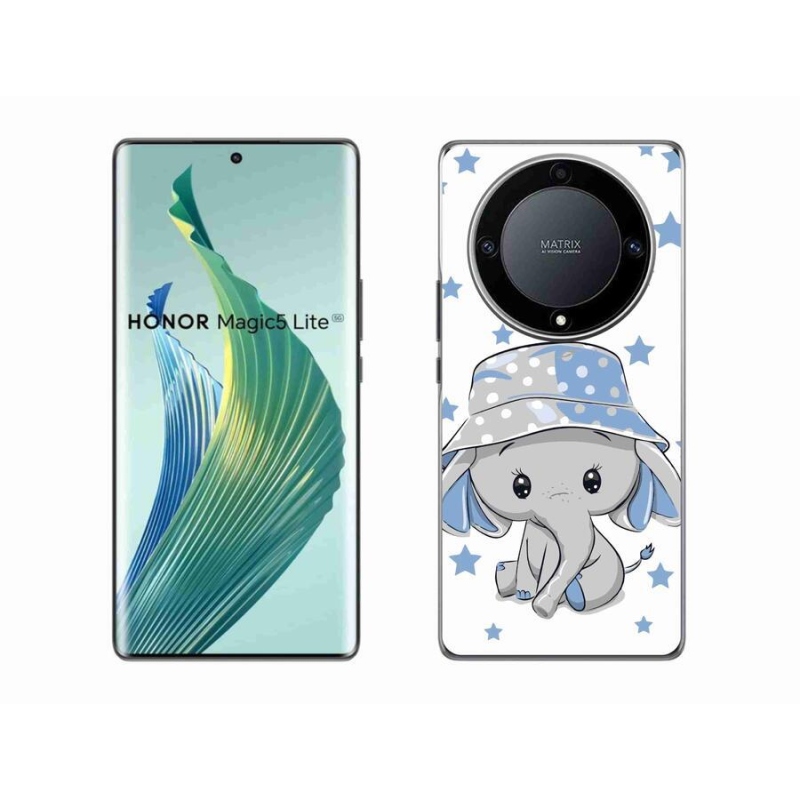 Gelový kryt mmCase na mobil Honor Magic 5 Lite 5G - modrý slon