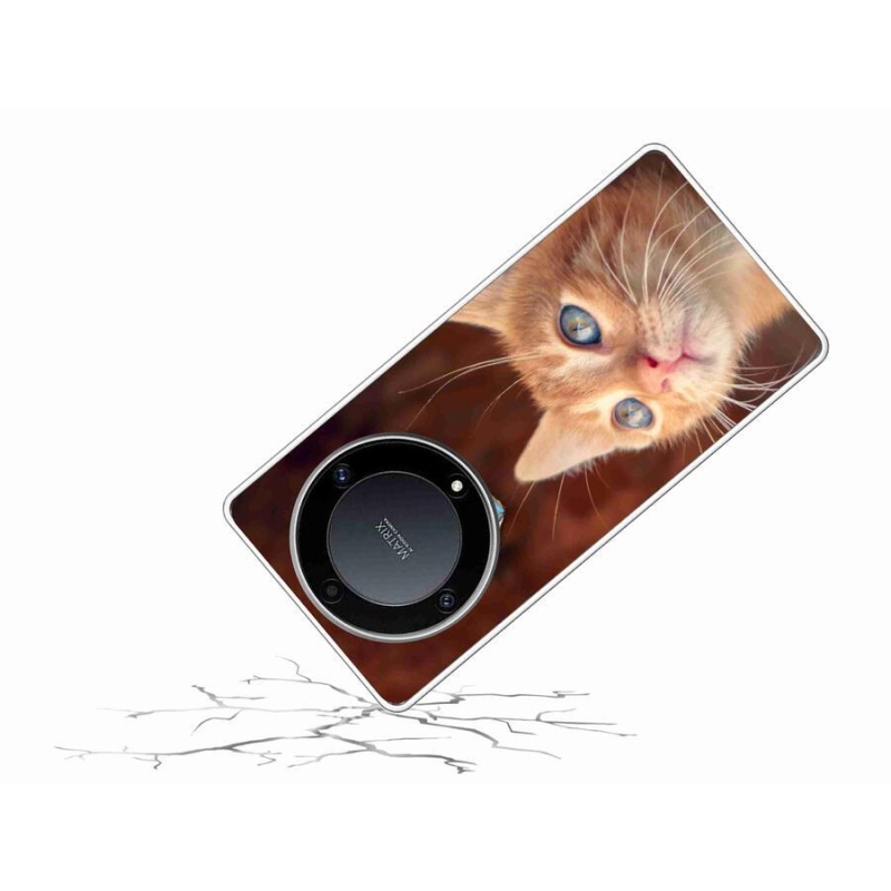 Gelový kryt mmCase na mobil Honor Magic 5 Lite 5G - motýl a kotě