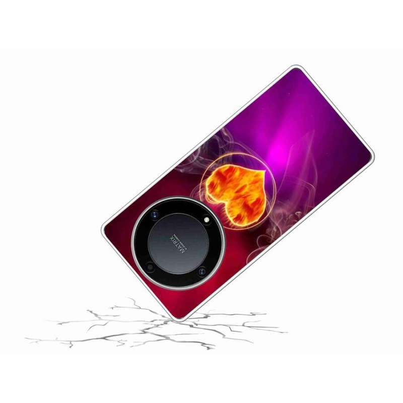 Gelový kryt mmCase na mobil Honor Magic 5 Lite 5G - ohnivé srdce