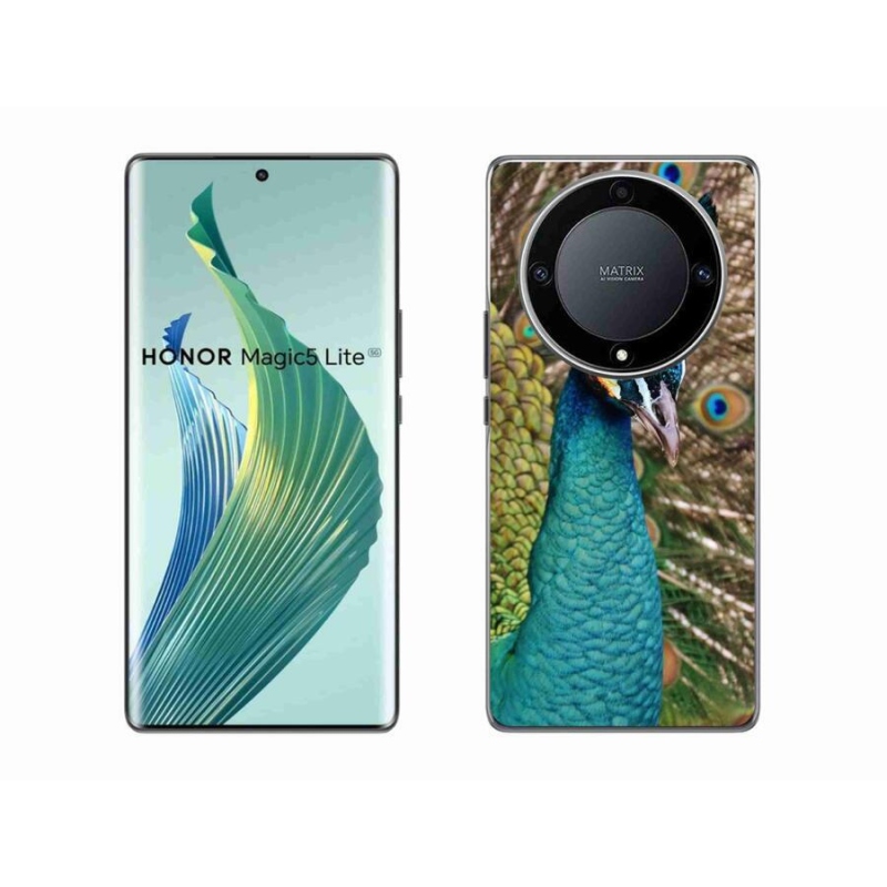 Gelový kryt mmCase na mobil Honor Magic 5 Lite 5G - páv