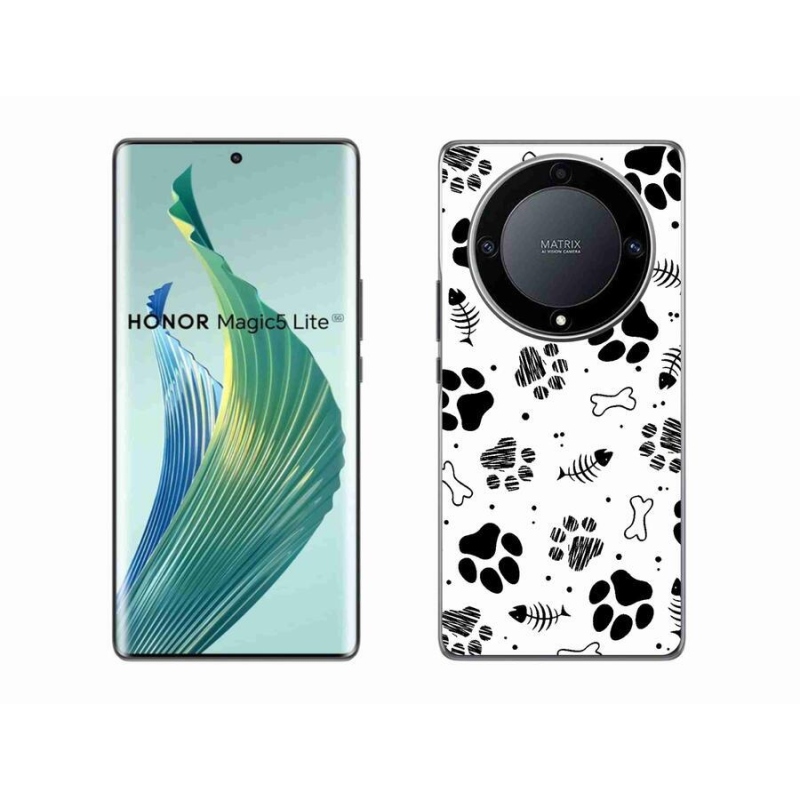 Gelový kryt mmCase na mobil Honor Magic 5 Lite 5G - psí tlapky 1