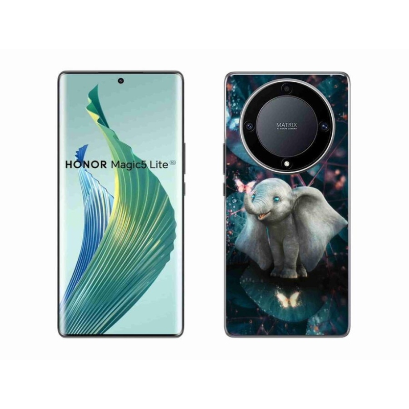 Gelový kryt mmCase na mobil Honor Magic 5 Lite 5G - roztomilý slon