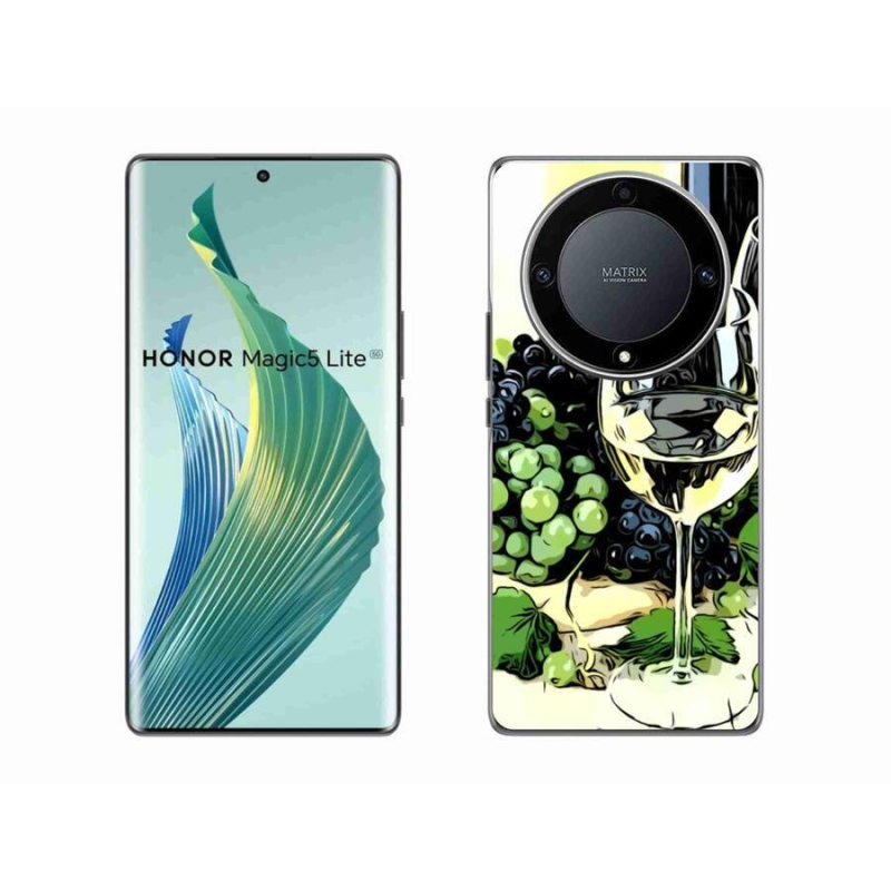 Gelový kryt mmCase na mobil Honor Magic 5 Lite 5G - sklenka vína