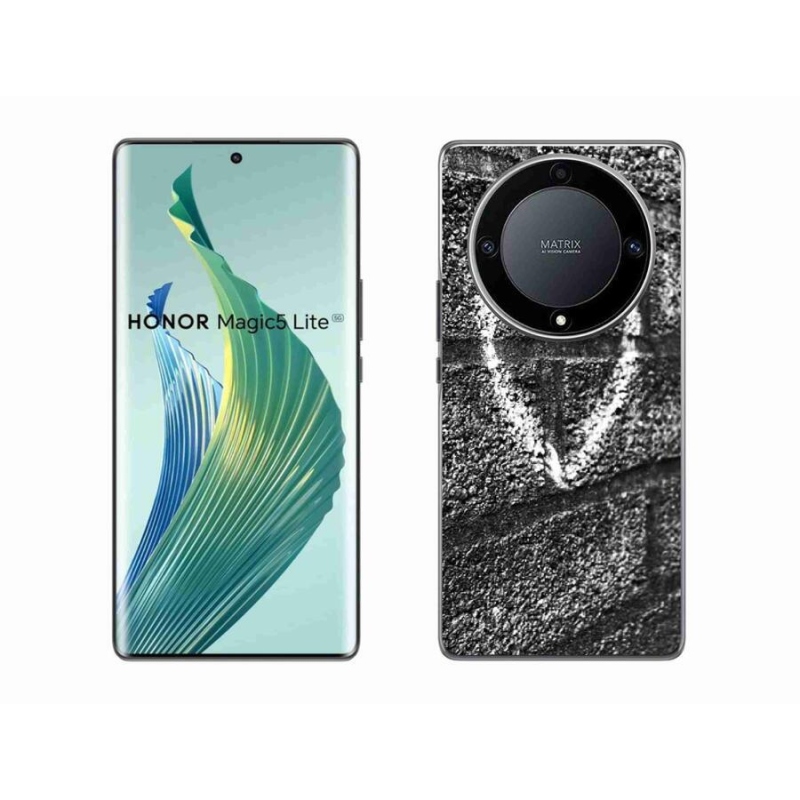 Gelový kryt mmCase na mobil Honor Magic 5 Lite 5G - srdce na zdi