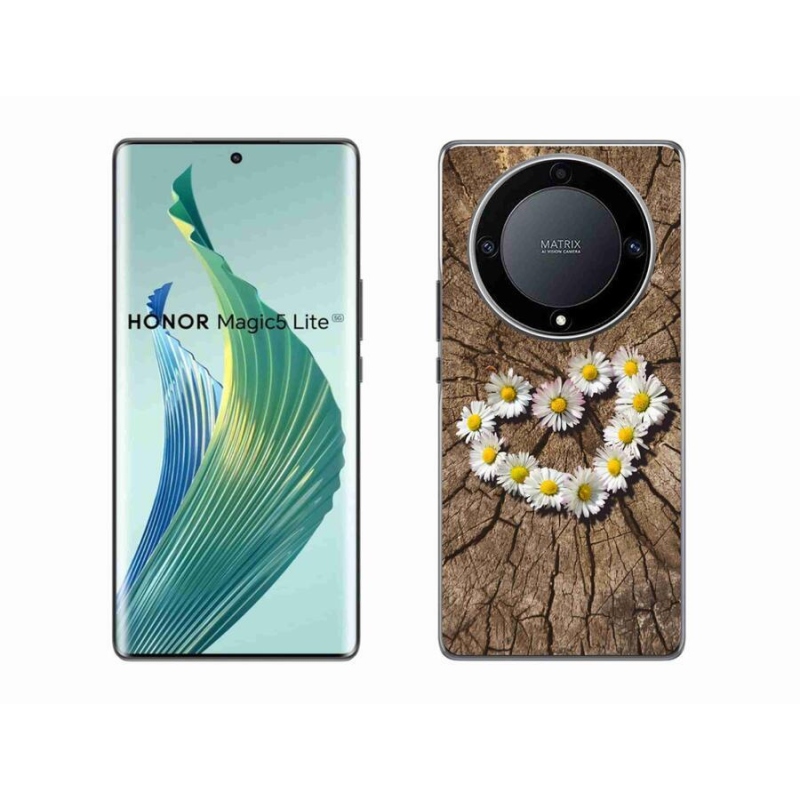 Gelový kryt mmCase na mobil Honor Magic 5 Lite 5G - srdce z kopretin