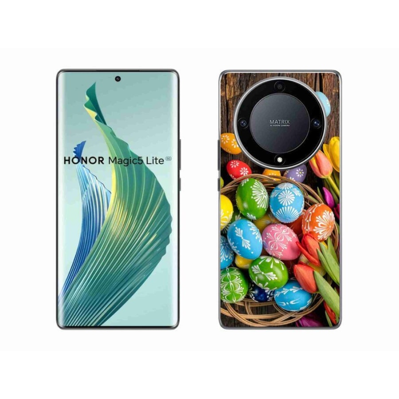 Gelový kryt mmCase na mobil Honor Magic 5 Lite 5G - velikonoční vajíčka