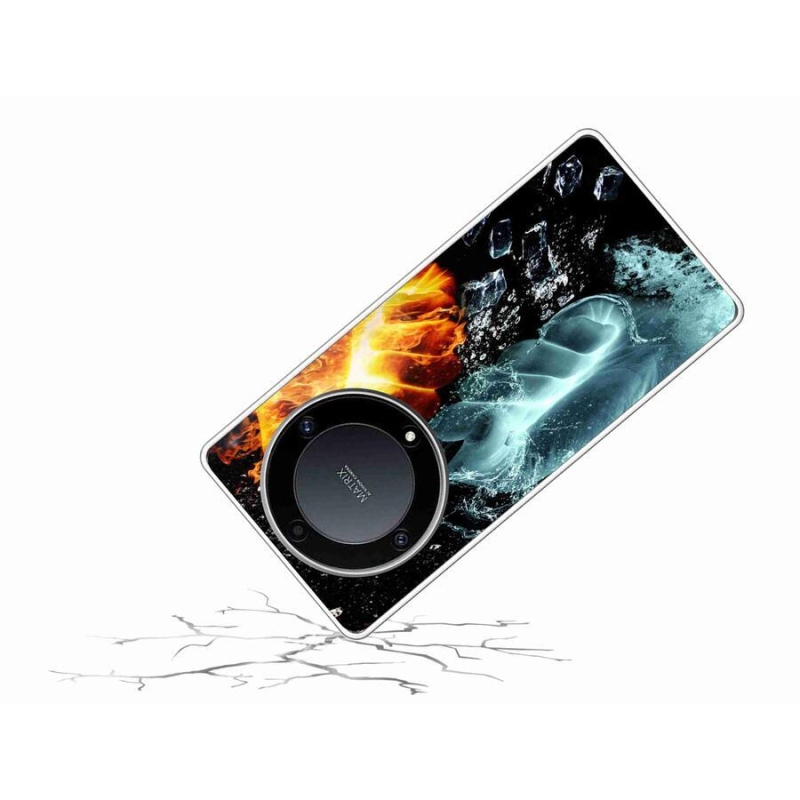 Gelový kryt mmCase na mobil Honor Magic 5 Lite 5G - voda a oheň