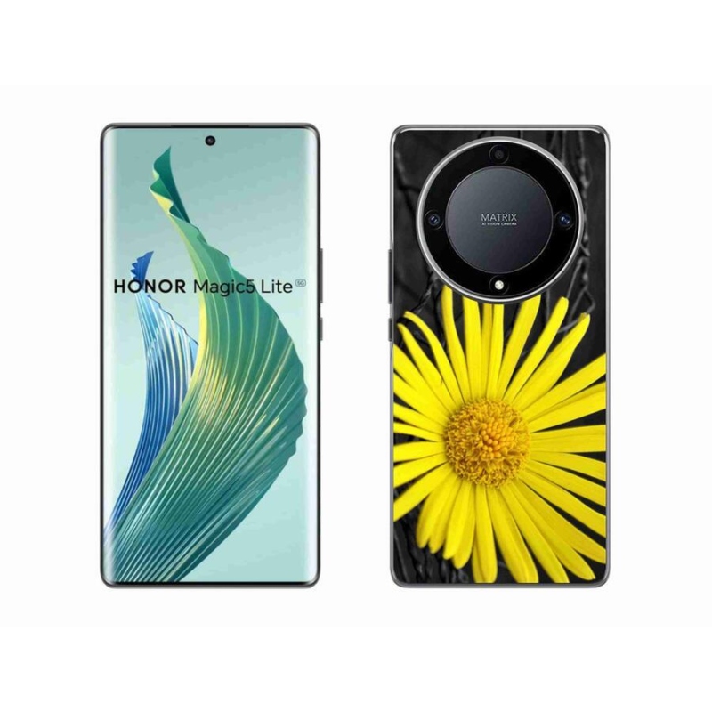 Gelový kryt mmCase na mobil Honor Magic 5 Lite 5G - žlutá květina