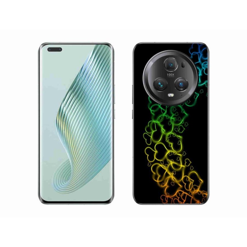 Gelový kryt mmCase na mobil Honor Magic 5 Pro 5G - barevná srdíčka