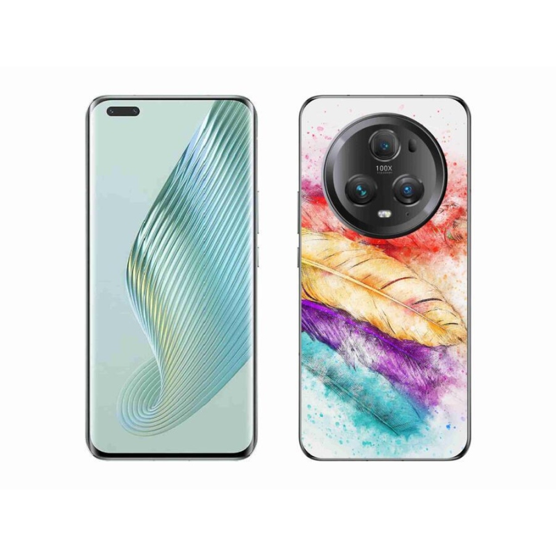 Gelový kryt mmCase na mobil Honor Magic 5 Pro 5G - barevné peří