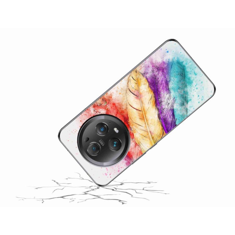 Gelový kryt mmCase na mobil Honor Magic 5 Pro 5G - barevné peří