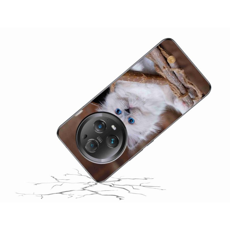 Gelový kryt mmCase na mobil Honor Magic 5 Pro 5G - bílé kotě