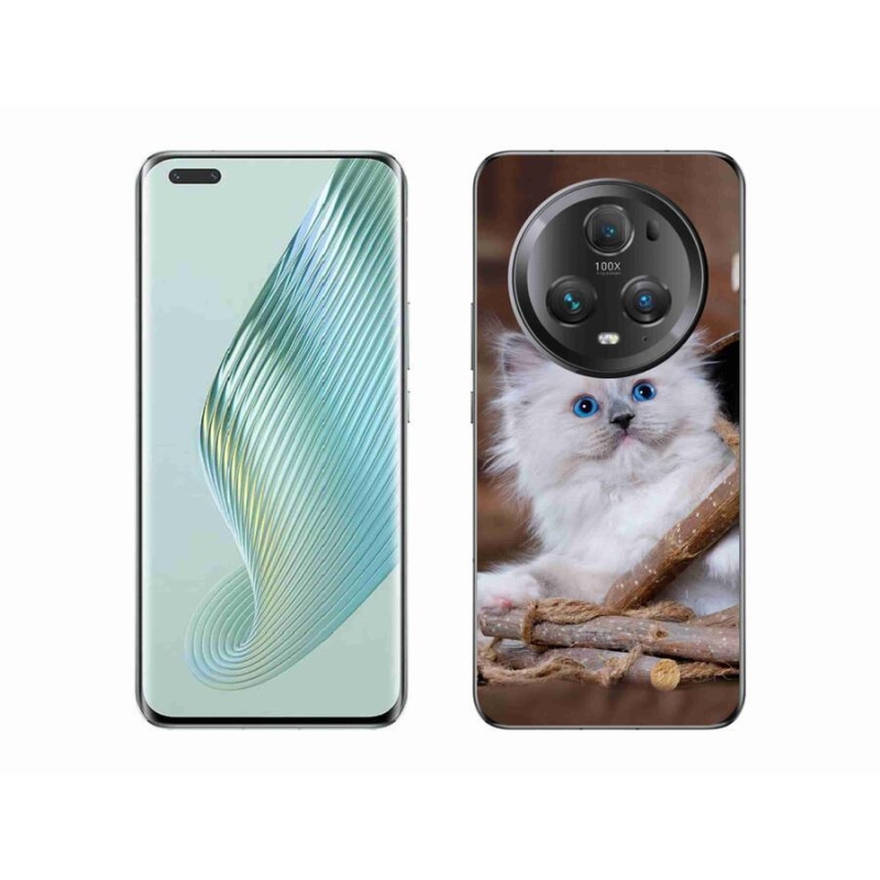 Gelový kryt mmCase na mobil Honor Magic 5 Pro 5G - bílé kotě