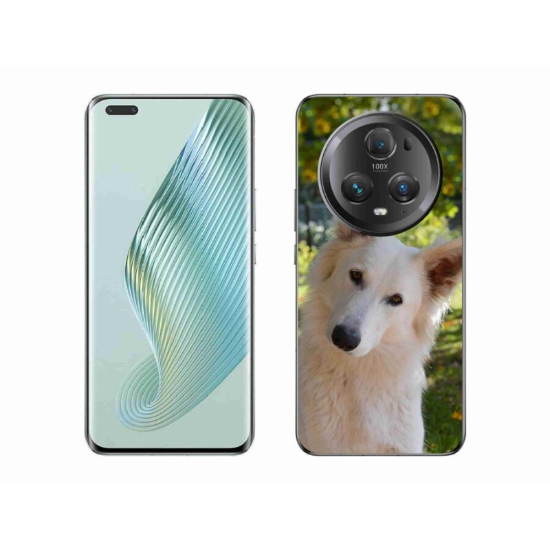 Gelový kryt mmCase na mobil Honor Magic 5 Pro 5G - bílý švýcarský ovčák 1