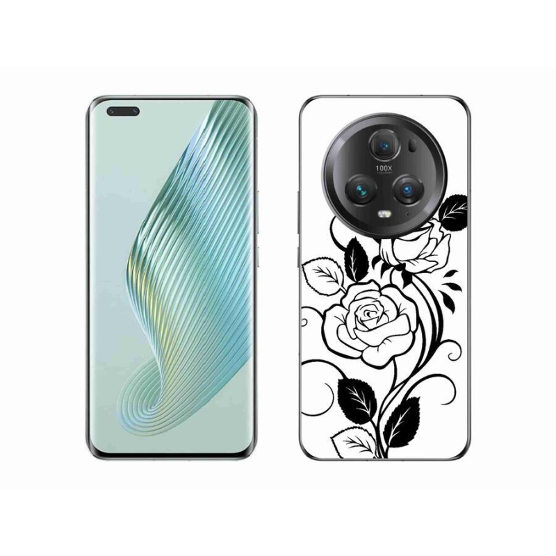 Gelový kryt mmCase na mobil Honor Magic 5 Pro 5G - černobílá růže