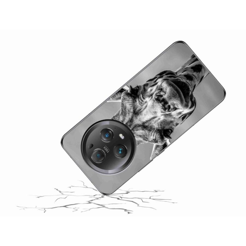 Gelový kryt mmCase na mobil Honor Magic 5 Pro 5G - černobílá žirafa