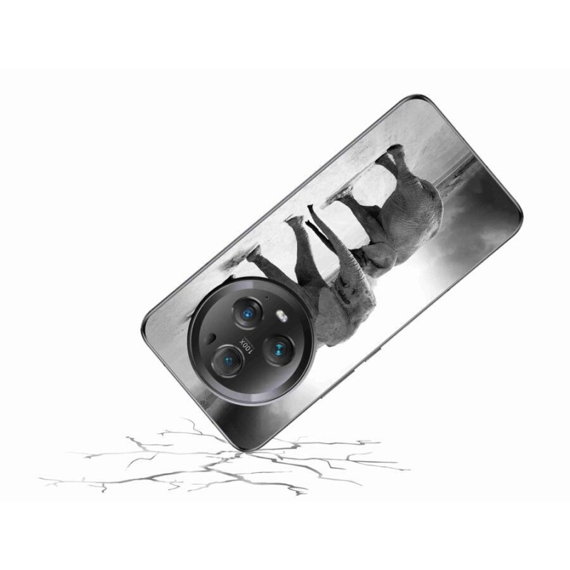 Gelový kryt mmCase na mobil Honor Magic 5 Pro 5G - černobílí sloni