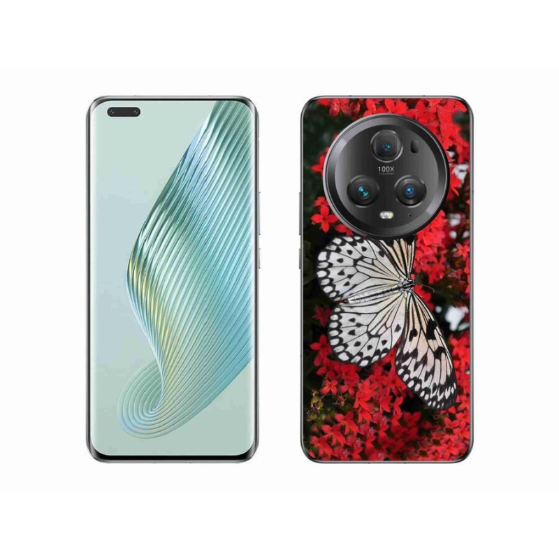Gelový kryt mmCase na mobil Honor Magic 5 Pro 5G - černobílý motýl 1
