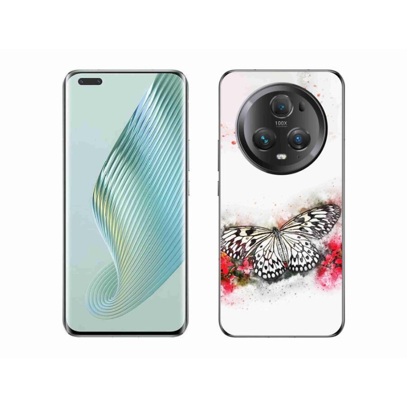 Gelový kryt mmCase na mobil Honor Magic 5 Pro 5G - černobílý motýl