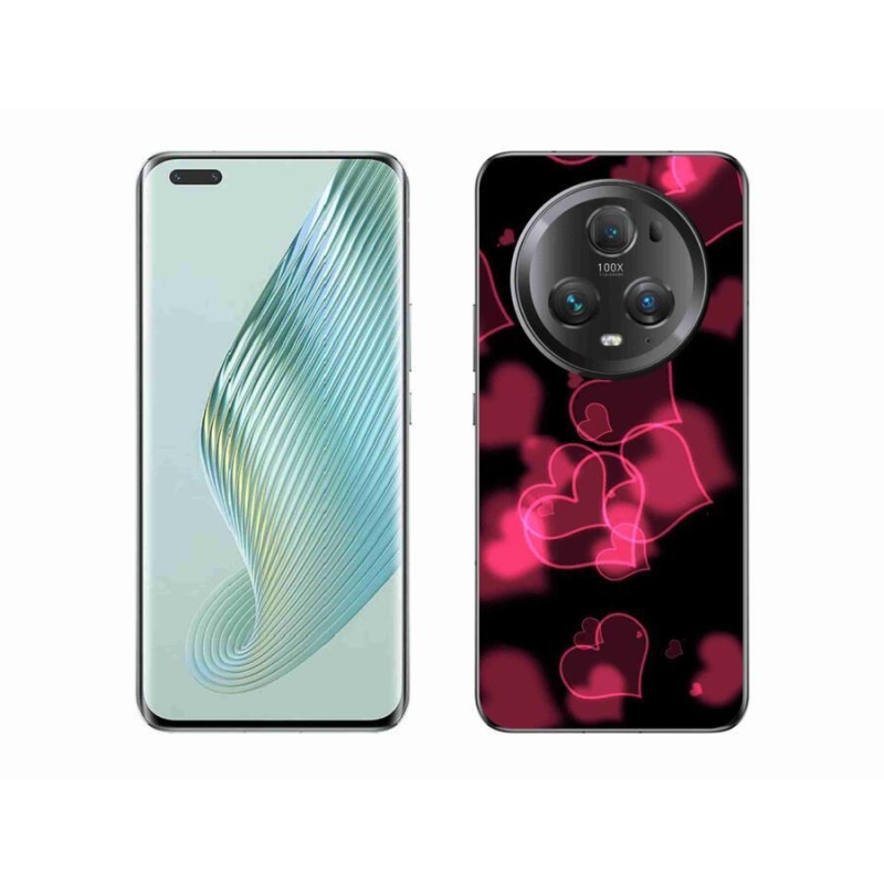Gelový kryt mmCase na mobil Honor Magic 5 Pro 5G - červená srdíčka