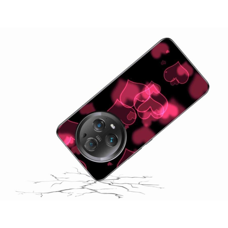Gelový kryt mmCase na mobil Honor Magic 5 Pro 5G - červená srdíčka