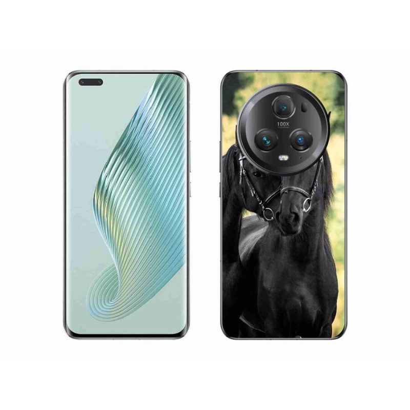 Gelový kryt mmCase na mobil Honor Magic 5 Pro 5G - dva černí koně