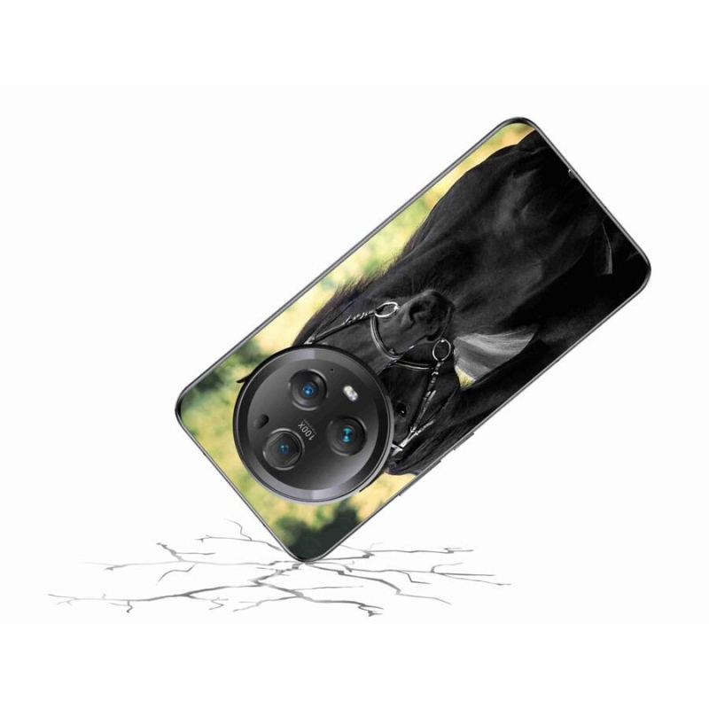 Gelový kryt mmCase na mobil Honor Magic 5 Pro 5G - dva černí koně