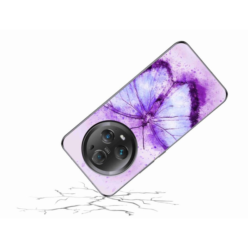 Gelový kryt mmCase na mobil Honor Magic 5 Pro 5G - fialový motýl