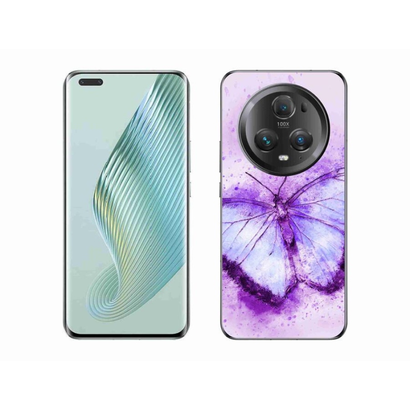 Gelový kryt mmCase na mobil Honor Magic 5 Pro 5G - fialový motýl