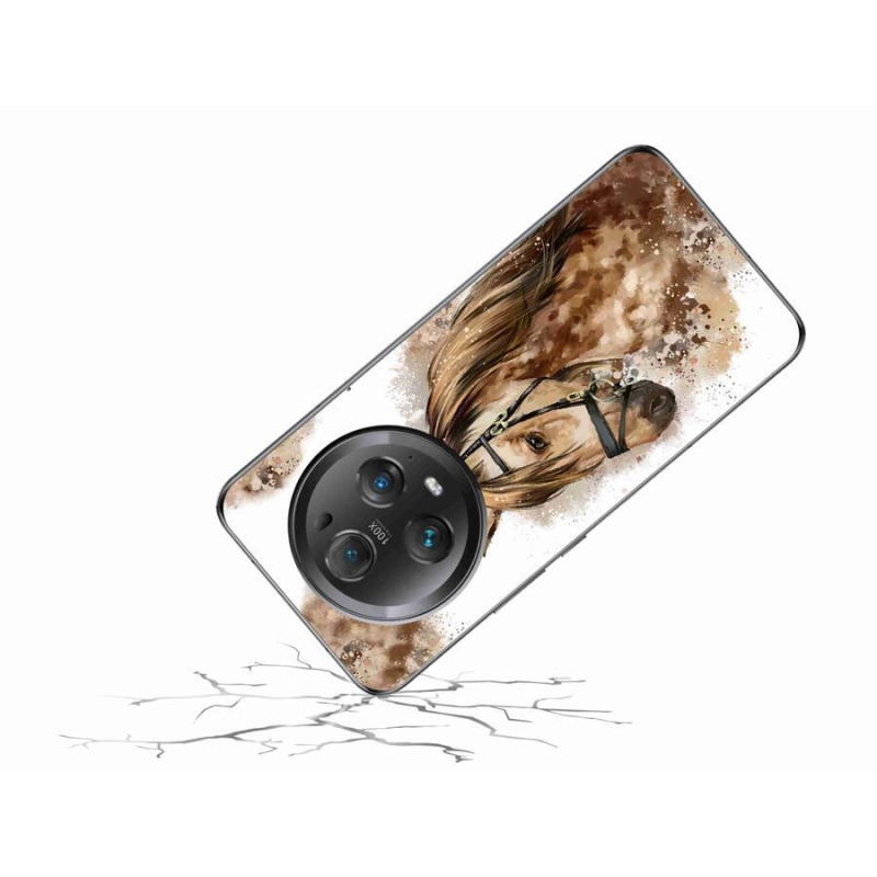 Gelový kryt mmCase na mobil Honor Magic 5 Pro 5G - hnědý kreslený kůň