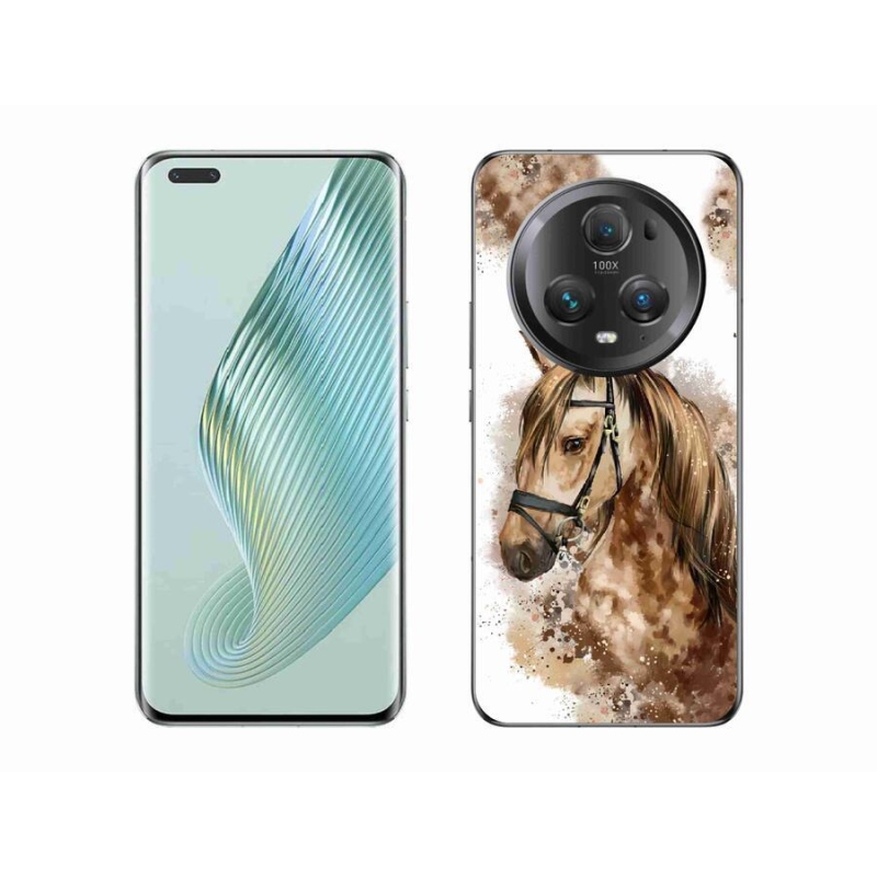 Gelový kryt mmCase na mobil Honor Magic 5 Pro 5G - hnědý kreslený kůň