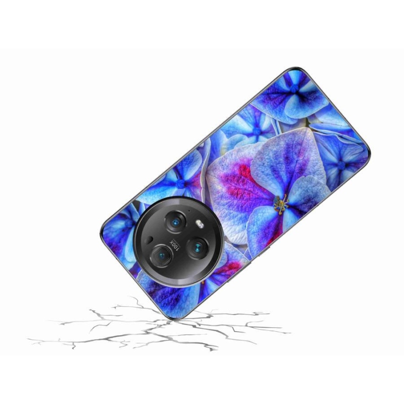 Gelový kryt mmCase na mobil Honor Magic 5 Pro 5G - modré květy 1