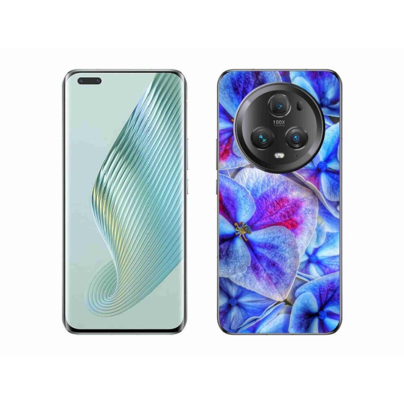 Gelový kryt mmCase na mobil Honor Magic 5 Pro 5G - modré květy 1