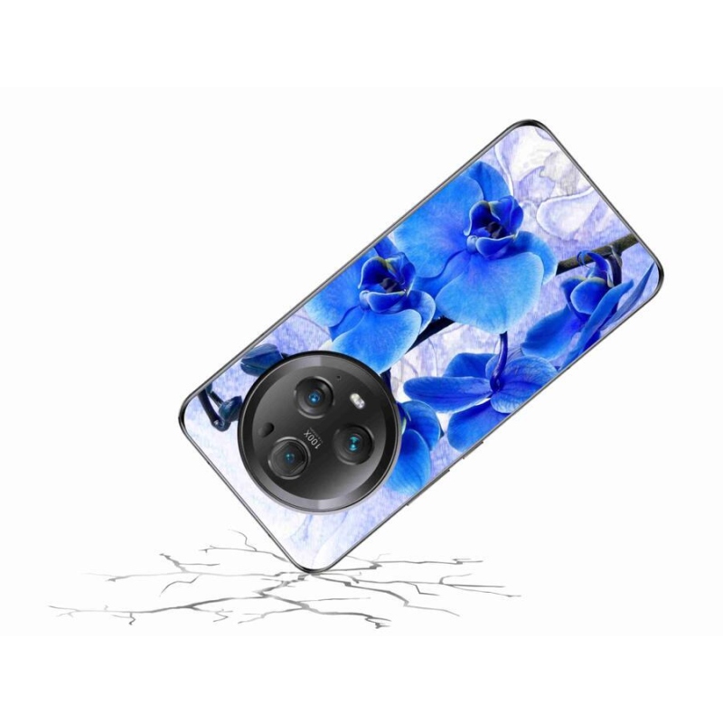 Gelový kryt mmCase na mobil Honor Magic 5 Pro 5G - modré květy