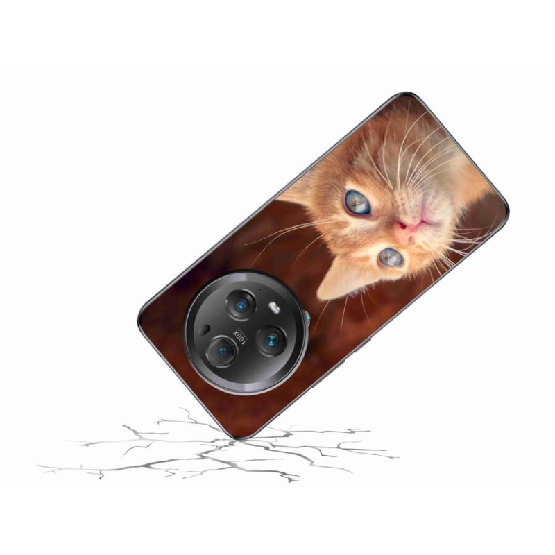 Gelový kryt mmCase na mobil Honor Magic 5 Pro 5G - motýl a kotě