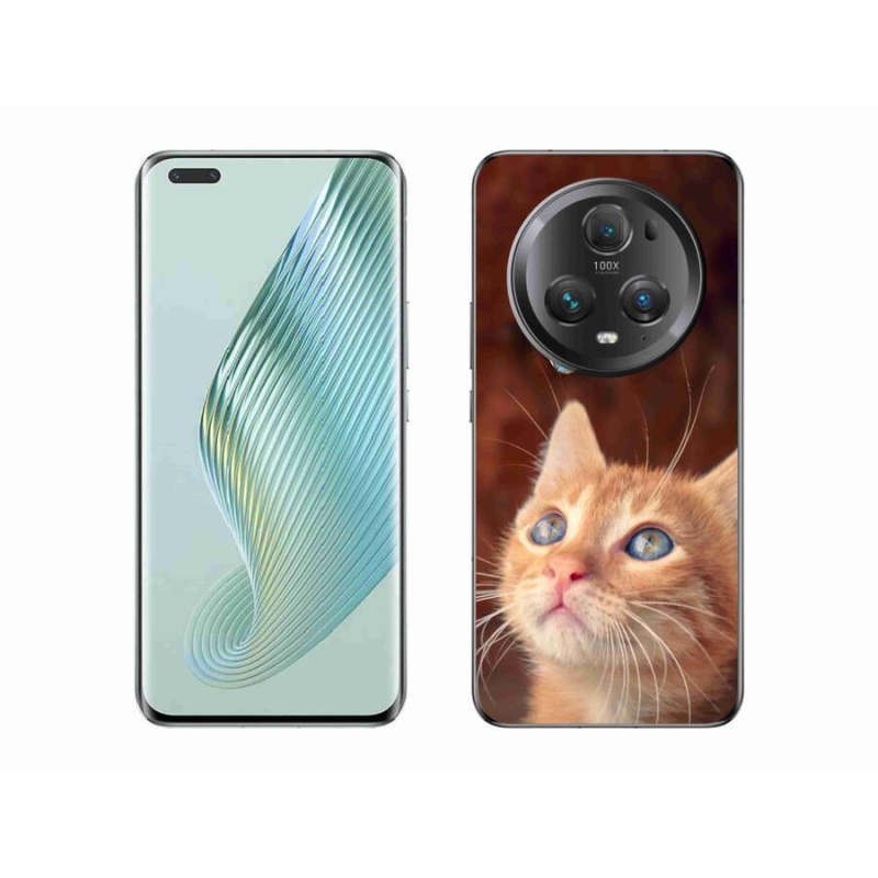 Gelový kryt mmCase na mobil Honor Magic 5 Pro 5G - motýl a kotě