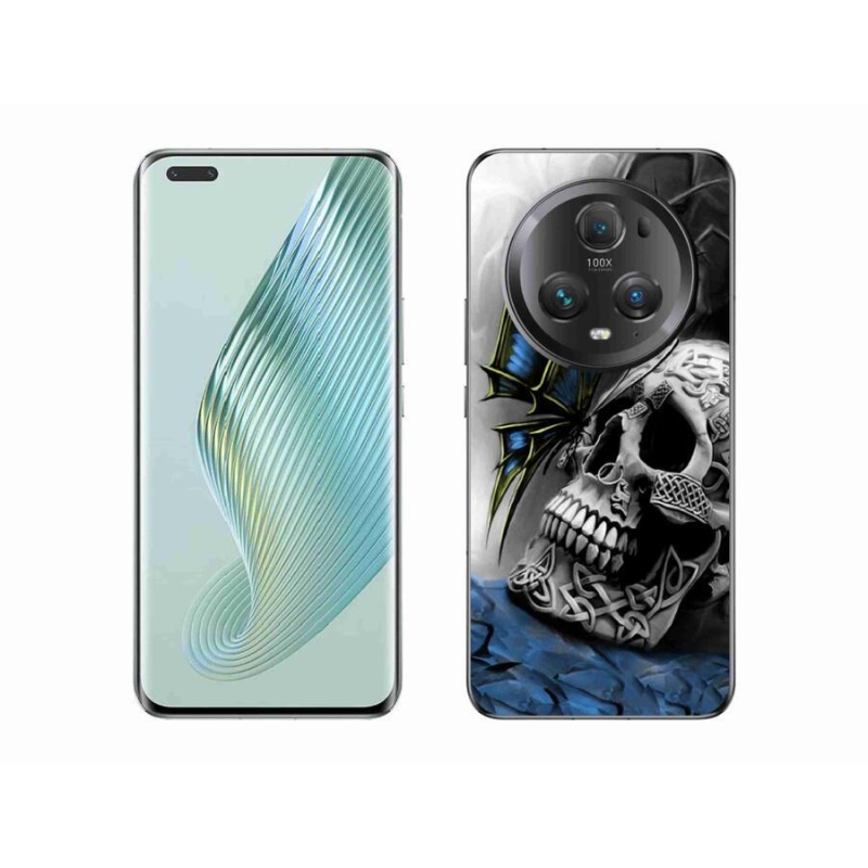Gelový kryt mmCase na mobil Honor Magic 5 Pro 5G - motýl a lebka