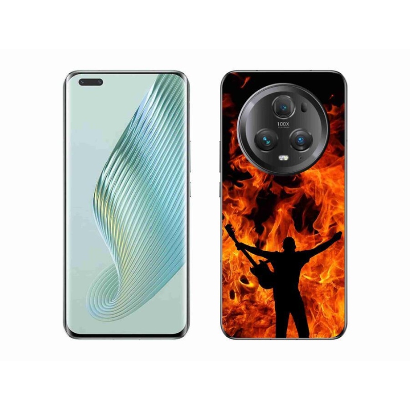 Gelový kryt mmCase na mobil Honor Magic 5 Pro 5G - muzikant a oheň